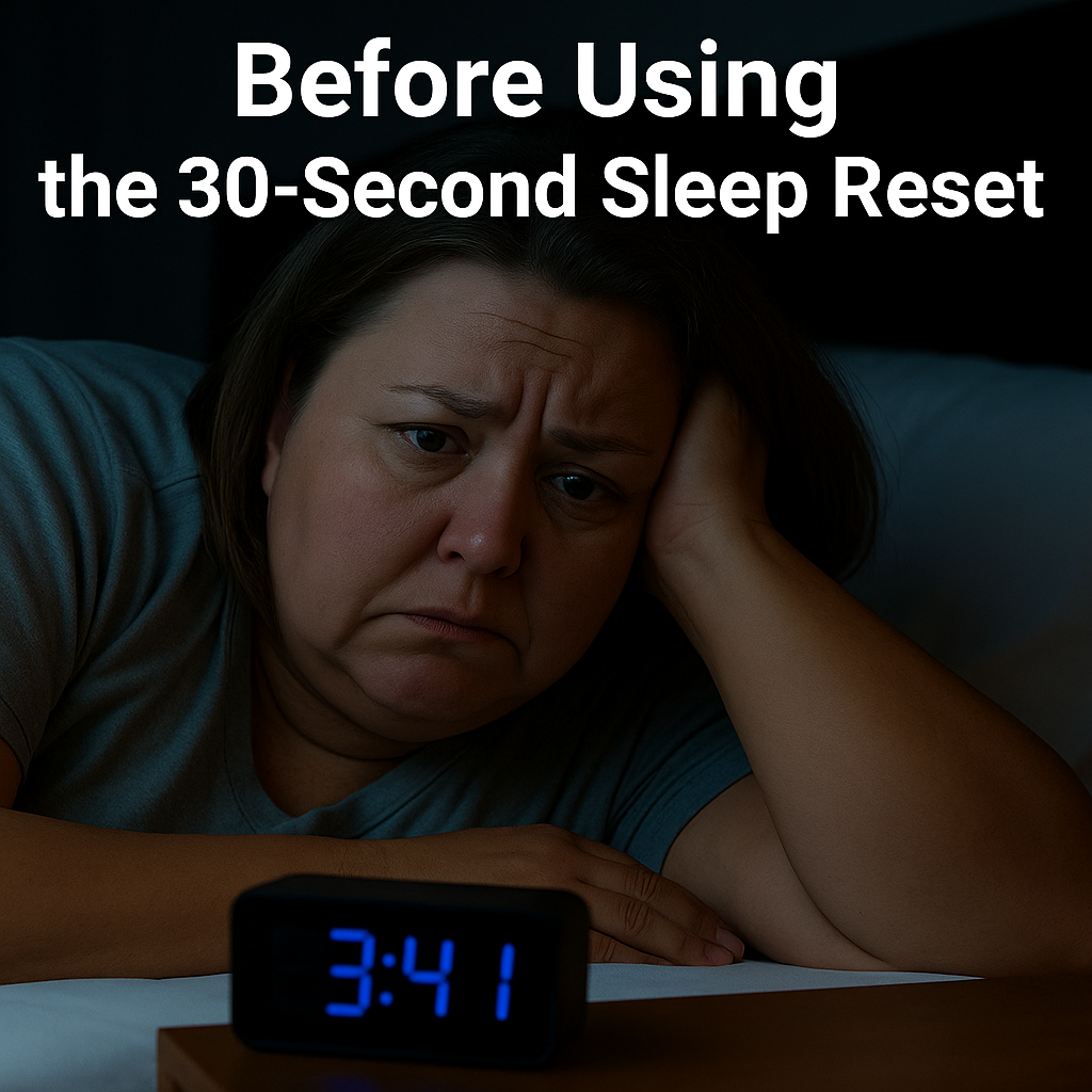 A woman lying awake at 3:41 AM, unable to sleep